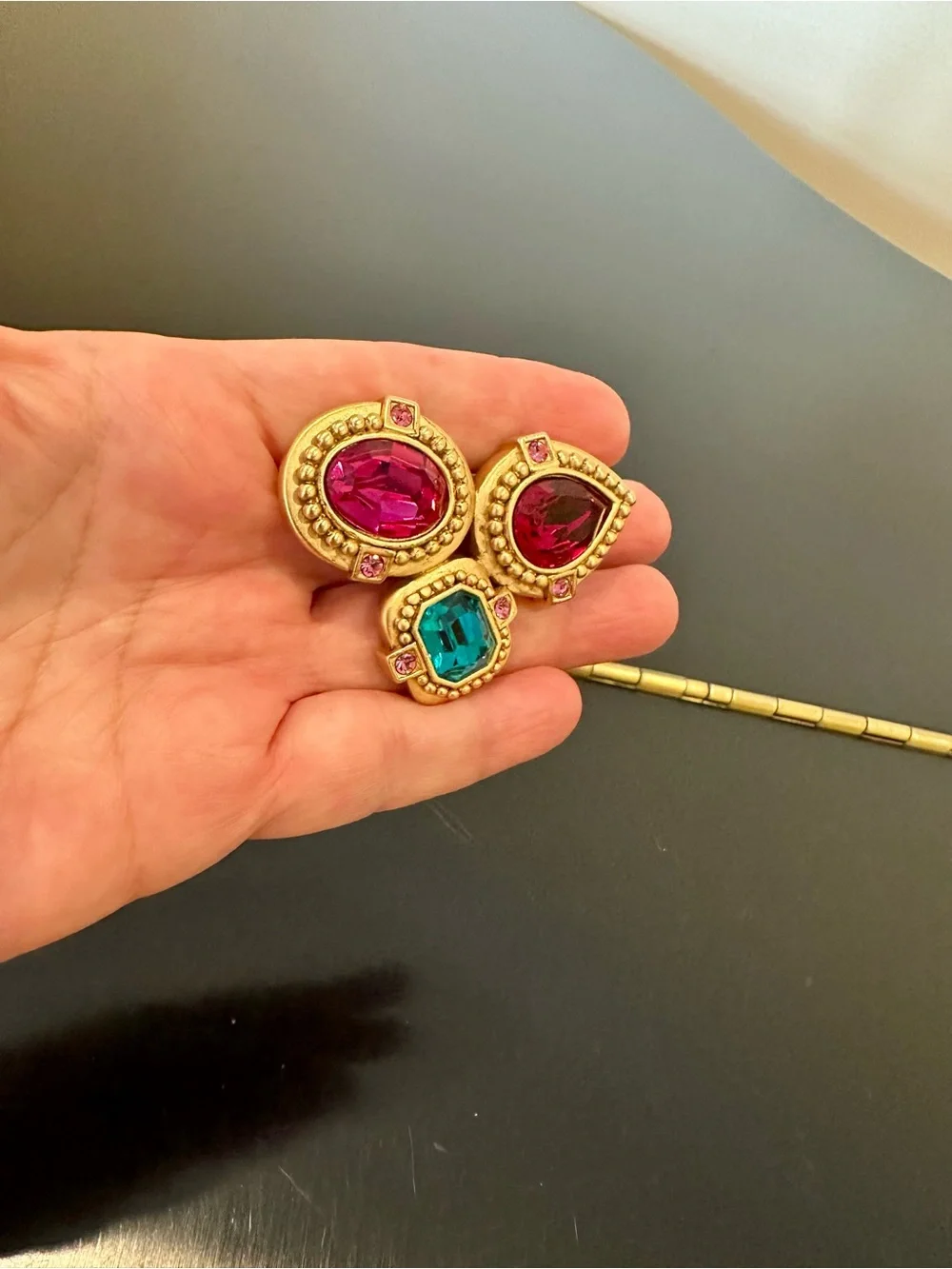 Oscar de La Renta RETRO ICONIC COUTURE LUXURY RUNWAY RARE CRYSTAL BROOCH